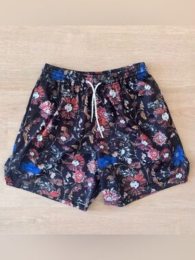 Floral Hawaiian Print Summer Mesh Shorts